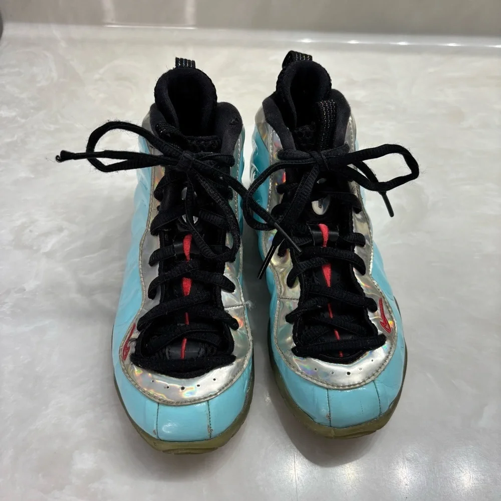 Aqua Iridescent Foamposite Sneakers | Nike Little Posite Pro 12.5